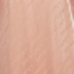 Pre Owned Off-White Pink Jacquard Satin Midi Dress M