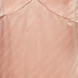 Pre Owned Off-White Pink Jacquard Satin Midi Dress M