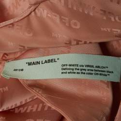 Pre Owned Off-White Pink Jacquard Satin Midi Dress M