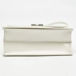 Off-White White Leather Graffiti 2.8 Jitney Top Handle Bag
