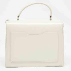 Off-White White Leather Graffiti 2.8 Jitney Top Handle Bag