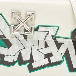 Off-White White Leather Graffiti 2.8 Jitney Top Handle Bag