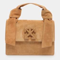 Pre Owned Off-White 1.4 Jitney Beige Suede Shoulder Bag