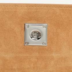 Pre Owned Off-White 1.4 Jitney Beige Suede Shoulder Bag