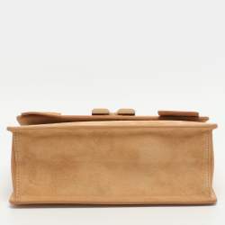 Pre Owned Off-White 1.4 Jitney Beige Suede Shoulder Bag