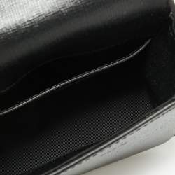 Pre Owned Off-White Black/White Leather Baby Binder Clip Crossbody Bag