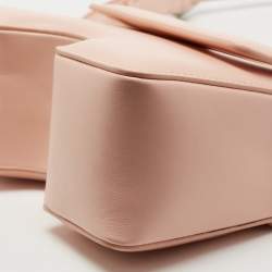 Pre Owned Off-White Pink Leather Burrow 22 Shoulder Bag