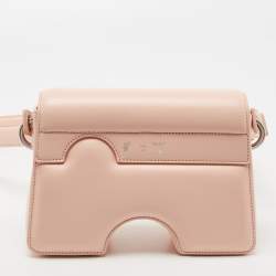 Pre Owned Off-White Pink Leather Burrow 22 Shoulder Bag