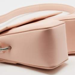 Pre Owned Off-White Pink Leather Burrow 22 Shoulder Bag