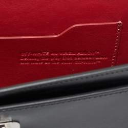 Pre Owned Off-White Black Leather Jitney "Cash Inside" Graffiti Top Handle Bag