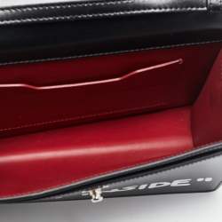 Pre Owned Off-White Black Leather Jitney "Cash Inside" Graffiti Top Handle Bag