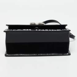 Pre Owned Off-White Black Leather Jitney "Cash Inside" Graffiti Top Handle Bag