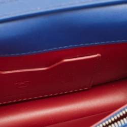 Off-White Blue Leather Jitney Flap Crossbody Bag