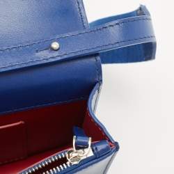 Off-White Blue Leather Jitney Flap Crossbody Bag