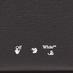 Off-White Black/White Diagonal Print Leather Binder Clip Compact Wallet