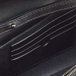 Off-White Black/White Diagonal Print Leather Binder Clip Wallet on Chain