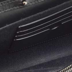 Off-White Black/White Diagonal Print Leather Binder Clip Wallet on Chain