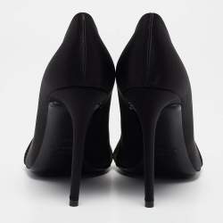 Off-White Black/Yellow Satin and Logo Canvas Commercial Bow Pumps Size 40