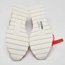 Off-White White Fabric and Suede Degrade HG Runner Sneakers Size 40