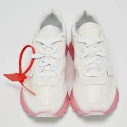 Off-White White Fabric and Suede Degrade HG Runner Sneakers Size 40
