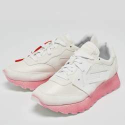 Off-White White Fabric and Suede Degrade HG Runner Sneakers Size 40