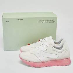 Off-White White Fabric and Suede Degrade HG Runner Sneakers Size 40