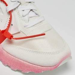 Off-White White Fabric and Suede Degrade HG Runner Sneakers Size 40