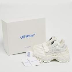 Pre Owned Off-White White Perforated Leather and Mesh Glove Sneakers Size 39
