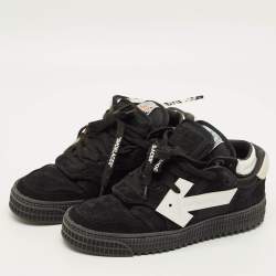 مملوكة مسبقًا Off-White Floating Arrow Size 36 Black Fabric and Suede Lace Up Sneakers