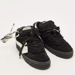 مملوكة مسبقًا Off-White Floating Arrow Size 36 Black Fabric and Suede Lace Up Sneakers