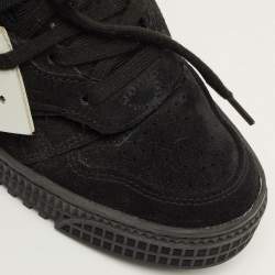 مملوكة مسبقًا Off-White Floating Arrow Size 36 Black Fabric and Suede Lace Up Sneakers