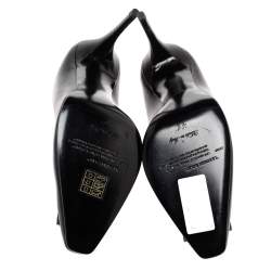 Pre Owned Off-White Black Leather Arrow Embellished Pumps Size 41