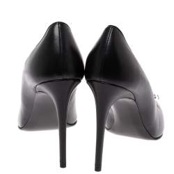 Pre Owned Off-White Black Leather Arrow Embellished Pumps Size 41