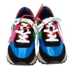 Off-White Multicolor Fabric And Suede Leather Arrow Running Low Top Sneakers Size 38