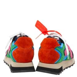 Off-White Multicolor Fabric And Suede Leather Arrow Running Low Top Sneakers Size 38