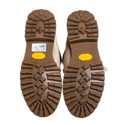 مملوكة مسبقًا Off White x Timberland Brown Velvet Icon 6 Inch Premium Boots Size 41