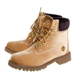 Off White x Timberland Brown Velvet Icon 6 Inch Premium Boots Size 41