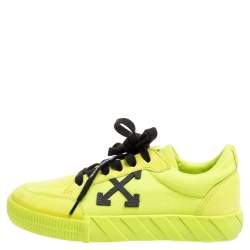 Pre Owned Off White Vulcanized Yellow Suede Leather And Canvas Low Top Sneakers Size 36