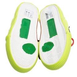 Pre Owned Off White Vulcanized Yellow Suede Leather And Canvas Low Top Sneakers Size 36