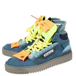 مملوكة مسبقًا Off-White Multicolor Nubuck Leather Off-Court 3.0 High-Top Sneakers Size 39