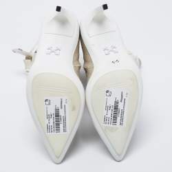 Pre Owned Off-White Grey Canvas Co Virgil Abloh Ankle Boots Size 38
