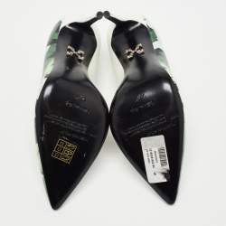 Off-White White/Green Printed Leather Pointed Toe Pumps Size 40