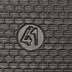 Pre Owned Off-White Black/Yellow Leather and Logo Canvas Industrial Slides Size 41