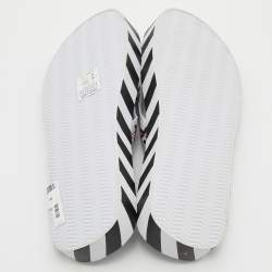 Pre Owned Off-White White Logo Canvas Thong Slides Size 40