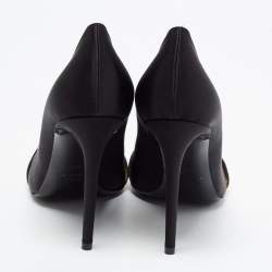 Pre Owned Off-White Black/Yellow Satin and Logo Canvas Pumps Size 40