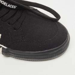 Pre Owned Off White Black Canvas Vulcanized 2.0 Low Top Sneakers Size 40