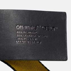 Pre Owned Off-White Yellow/Black Nylon and Leather Classic Industrial Belt 200 CM