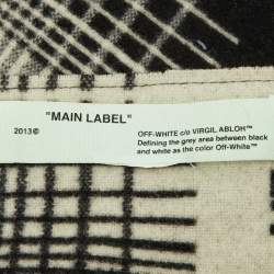 Off-White Black/White Wool Checkered Wool Fringed Scarf