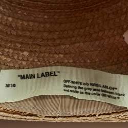 Off White Beige Wide-Brim Straw Panama Hat One Size