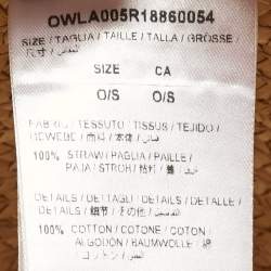 Off White Beige Wide-Brim Straw Panama Hat One Size